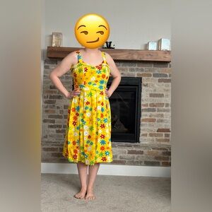 Bettie Page Yellow Floral Dress